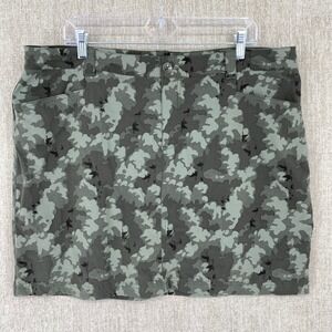 Eddie‎ Bauer Skirt Womens 18 Green Camoflauge Golf Tennis Outdoor Short Lined